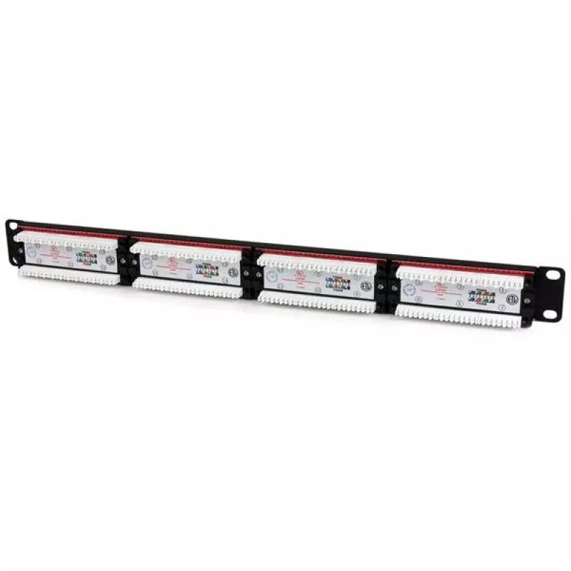 StarTech.com 24-poorts 1U rackmount Cat 6 110 patchpanel, RJ-45, rackmontage, 1U, zwart, RoHS, CE, ETL, UL