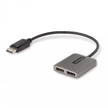 StarTech.com 2-poorts DisplayPort MST-hub, dual 4K 60Hz, DP naar 2x DisplayPort monitoradapter, DP 1.4 multi-monitor videoadapter, 30 cm geïntegreerde kabel, USB-gevoed, alleen Windows