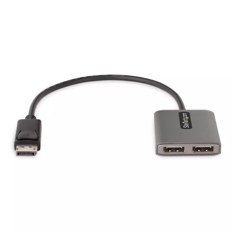 StarTech.com 2-poorts DisplayPort MST-hub, dual 4K 60Hz, DP naar 2x DisplayPort monitoradapter, DP 1.4 multi-monitor videoadapter, 30 cm geïntegreerde kabel, USB-gevoed, alleen Windows