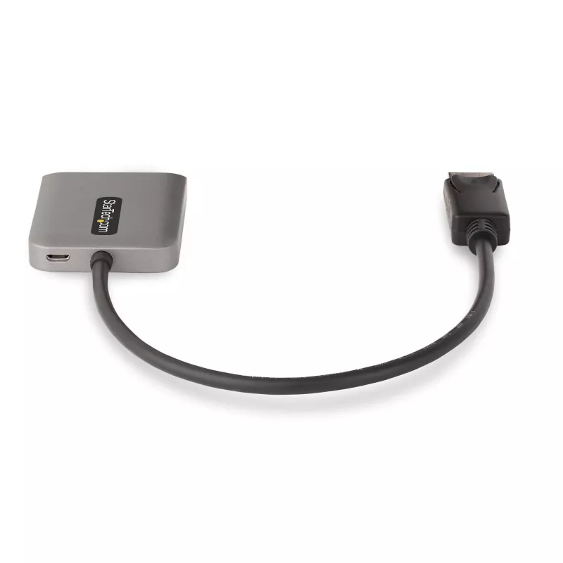 StarTech.com 2-poorts DisplayPort MST-hub, dual 4K 60Hz, DP naar 2x DisplayPort monitoradapter, DP 1.4 multi-monitor videoadapter, 30 cm geïntegreerde kabel, USB-gevoed, alleen Windows