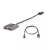 StarTech.com 2-poorts DisplayPort MST-hub, dual 4K 60Hz, DP naar 2x DisplayPort monitoradapter, DP 1.4 multi-monitor videoadapter, 30 cm geïntegreerde kabel, USB-gevoed, alleen Windows
