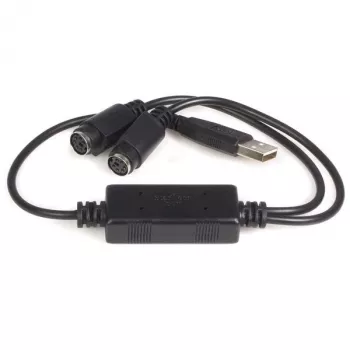 StarTech.com USB-naar-PS/2-adapter – toetsenbord en muis, 0,435 m, zwart, 1 – USB A, 2 – DIN 6, 46 g, 142 mm, 175 mm