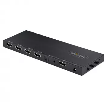 StarTech.com 4-poorts HDMI-splitter, 4K 60Hz HDMI 2.0 video, 4K HDMI-splitter met ingebouwde scaler, HDMI-splitter 1 in 4 out, 3,5 mm/optische audioaansluiting, HDMI display-/uitgangssplitter
