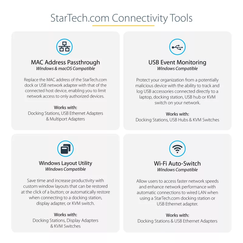 StarTech.com Thunderbolt 4 dock, 96W Power Delivery, single 8K/dual monitor 4K 60Hz, 3xTB4/USB4 aansluitingen, 4xUSB-A, SD, GbE, Thunderbolt 4 dockingstation voor Windows of TB3 MacBook, 0,8m kabel
