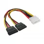 InLine interne stroom-Y-kabel 1x 5,25 inch / 2x SATA stroom 0,20 m