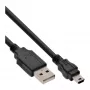 InLine USB 2.0 mini-kabel USB Type-A stekker / mini-B stekker, 5-polig, zwart, 5 m