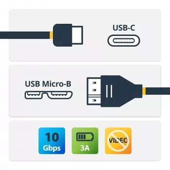 StarTech.com USB-C-naar-micro-B-kabel – M/M – 0,5 m – USB 3.1 (10 Gbit/s)