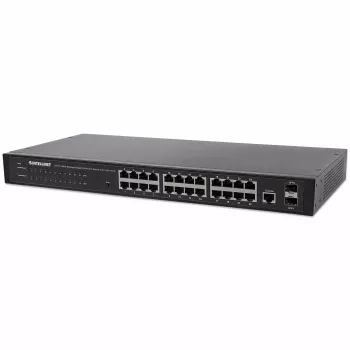 Intellinet 24-poorts netwerkswitch, 24 poorten (RJ45), rackmount, gigabit, 4 SFP, ethernet web-smart, 10/100/1000 Mbit