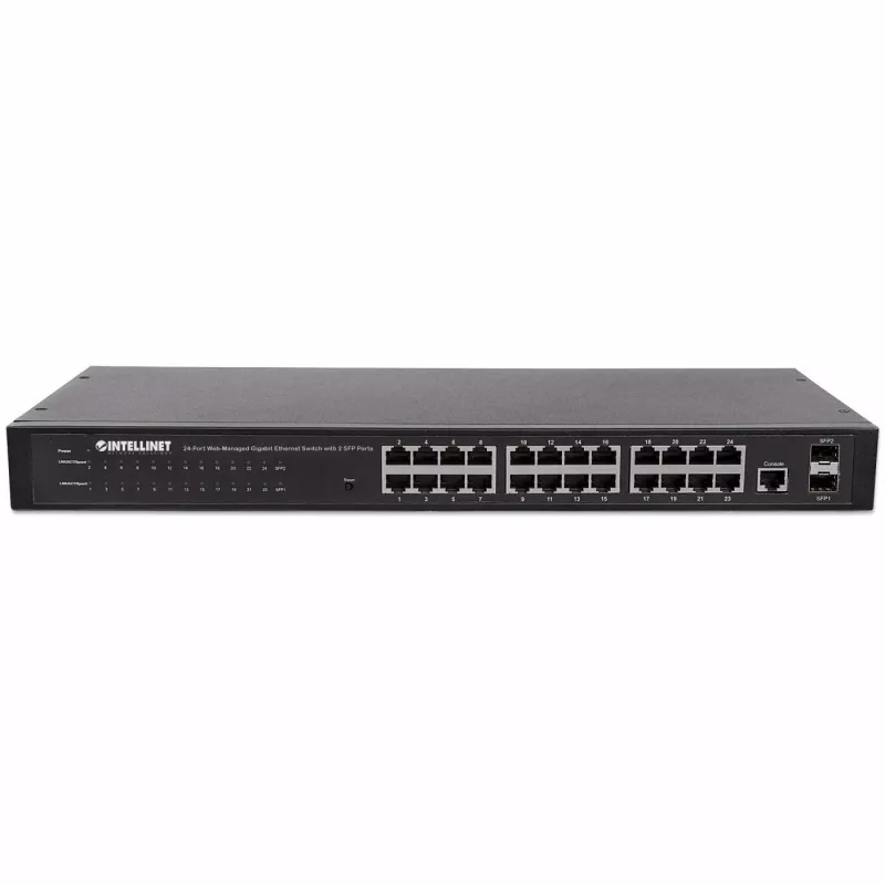 Intellinet 560917 Gigabit Web-Smart-switch met 24 poorten, 2x SFP, rackmontage