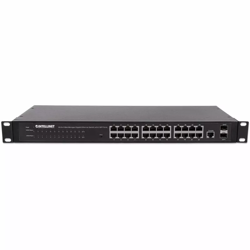 Intellinet 560917 Gigabit Web-Smart-switch met 24 poorten, 2x SFP, rackmontage