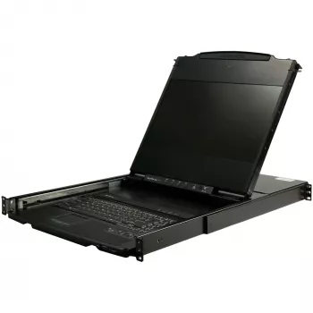 StarTech.com Dual-Rail-Rackmount-KVM-console HD 1080p – enkelvoudige aansluiting DVI/VGA KVM met 17-inch-LCD-monitor voor serverrack – volledig uitgeruste 1HE-LCD-KV-lade met kabels – USB-ondersteuning – 44230 MTBF