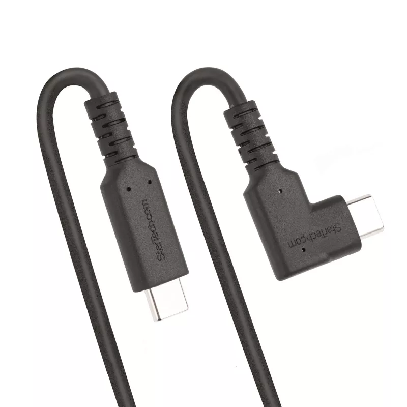 StarTech.com 0,9 m robuuste haakse USB-C-kabel, USB 3.2 Gen 2 (10 Gbps), volledig data-geschikte USB-C-naar-C-datakabel, 4K 60Hz DP Alt-modus, 100W Power Delivery – 90-graden USB Type-C-kabel