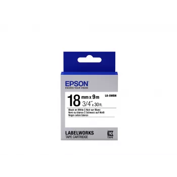 Epson labelcartridge standaard LK-5WBN zwart/wit 18mm (9m)