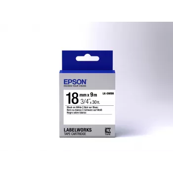 Epson labelcartridge standaard LK-5WBN zwart/wit 18mm (9m)