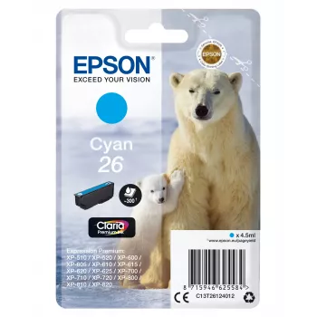 Epson ijsbeer singlepack cyaan 26 Claria Premium-inkt