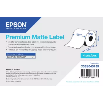 Eindloze etikettenrol Epson C33S045739 printeretiket wit
