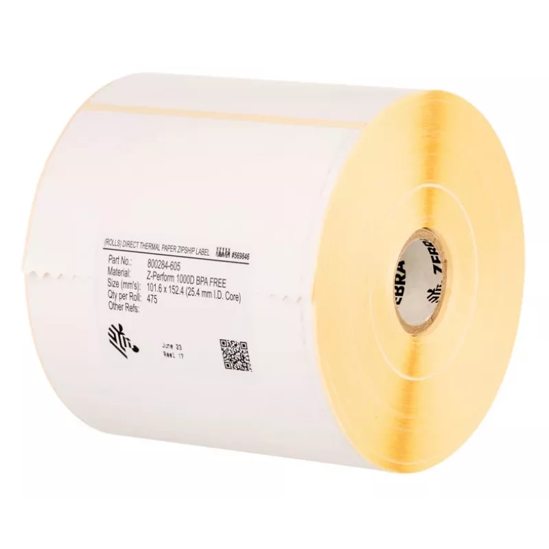 Zebra Z-Perform 1000T witte zelfklevende etikettenrol