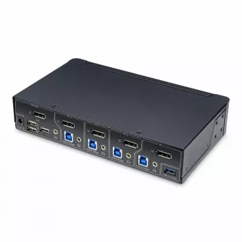 StarTech.com 4-poorts DisplayPort KVM-switch, enkele 4K 60Hz monitor, 6x USB-aansluitingen, toets- & hotkey-omschakeling, DisplayPort 1.2, besturingssysteemonafhankelijk, TAA-conform