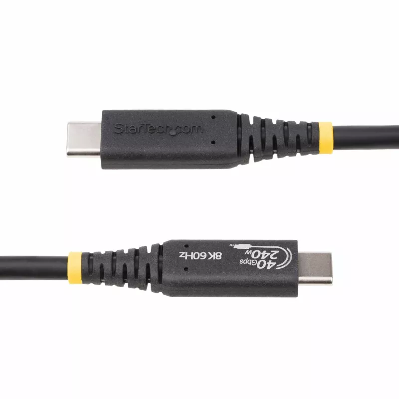 StarTech.com 50cm (1.6ft) USB4-kabel, USB-IF-gecertificeerde USB-C-kabel, 40Gbps, 240W Power Delivery PD 3.1 EPR, 8K 60Hz, USB Type-C datatransmissiekabel, compatibel met Thunderbolt/USB 3.2-aansluitingen