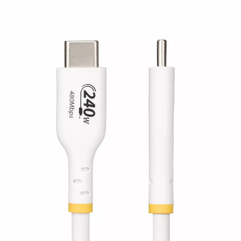 StarTech.com 4m wit USB-C-oplaadkabel, USB-IF-gecertificeerde USB-C-kabel, 240W PD EPR, USB 2.0 Type-C laptop-oplaadkabel, USB-C-datatransmissiekabel, TPE-mantel