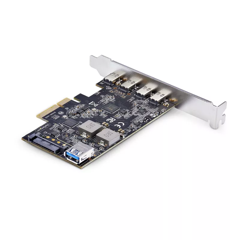 StarTech.com 5-poorts USB PCIe-kaart, USB 3.2 10 Gbit/s, PCI Express-kaart met 4x USB-C-aansluitingen, 1x interne USB-A-aansluiting, USB PCIe-controllerkaart, Windows/macOS/Linux
