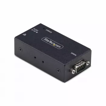 StarTech.com 1-poorts serieel-naar-Ethernet-adapter, IP-seriele apparaatserver voor externe RS232-apparaten, wand-/DIN-railmontage, metalen behuizing, RJ45-LAN-naar-DB9-serieel-converter