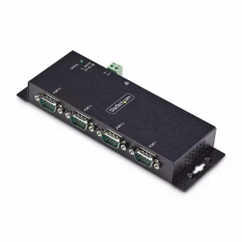 StarTech.com 4-poorts serieel naar Ethernet-adapter, IP seriële apparaatserver voor externe RS232-apparaten, wand-/DIN-railmonteerbaar, metalen behuizing, RJ45 LAN naar DB9 serieel-converter