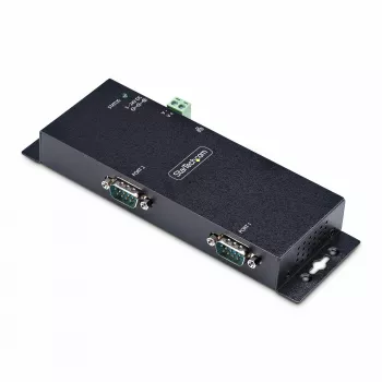 StarTech.com 2-poorts serieel naar Ethernet-adapter, IP seriële apparaatserver voor externe RS232-apparaten, wand-/DIN-railmonteerbaar, metalen behuizing, RJ45 LAN naar DB9 serieel-converter