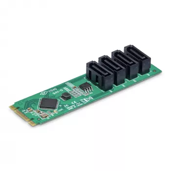 StarTech.com 4-poorts M.2-naar-SATA-adapterkaart, M.2 PCIe 3.0-naar-SATA-harde schijf-/SSD-uitbreidingskaart, ASM1064-chipset, M.2 NVMe naar 4x HDD/SSD voor Windows/macOS/Linux