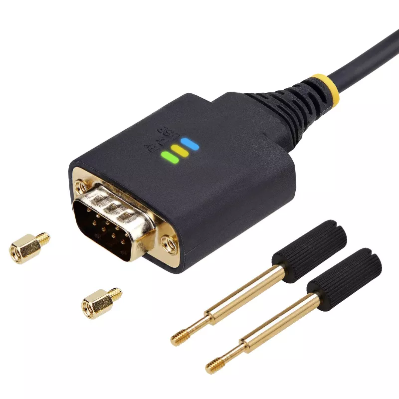 StarTech.com 2m USB-naar-seriële adapterkabel, COM-behoud, verwisselbare schroeven/moeren, USB-A naar DB9 RS232, FTDI IC, ESD-bescherming, Windows/macOS/Linux