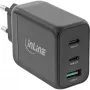 InLine USB PD-voeding, GaN-oplader, 3-poorts, Dual USB-C + USB-A, 65W