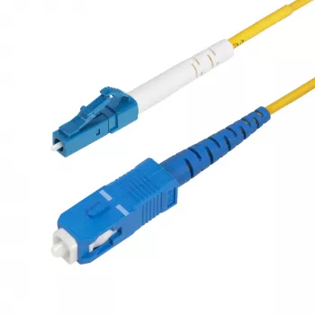 StarTech.com 5m LC naar SC (UPC) OS2 single mode simplex glasvezelkabel, 9/125µm, 40G/100G, buigingsongevoelig, lage invoegverliezen – LSZH glasvezel-patchkabel