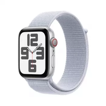 Smartwatch Apple Watch SE GPS + Cellular 44mm zilver aluminium behuizing Blue Cloud sport loop