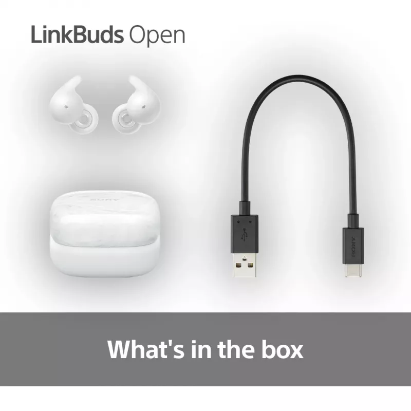 Draadloze in-ear-headset Sony LinkBuds Open WFL910W – Bluetooth, 20–20000 Hz, 10 m bereik, wit