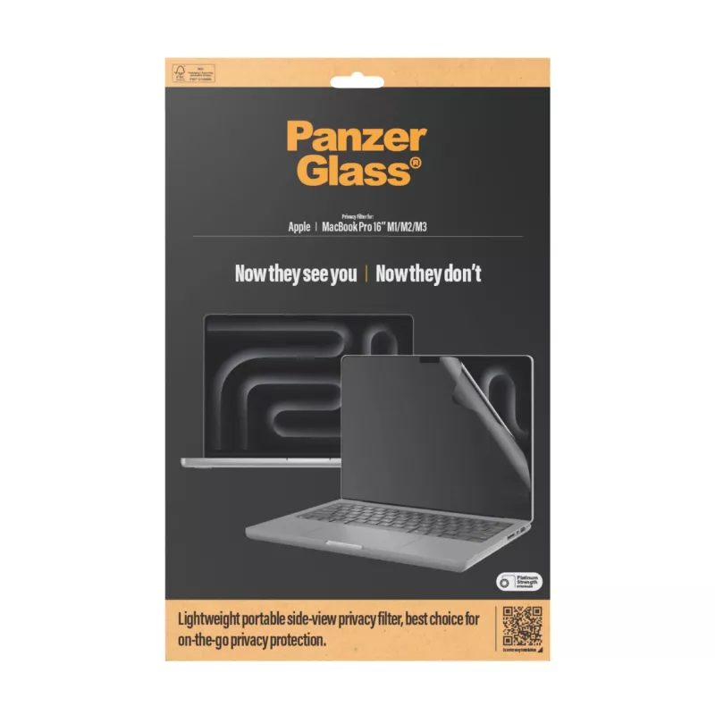 Screen Protector PanzerGlass Dual Privacy MacBook Pro 16 inch M1 M2 M3 M4 transparant