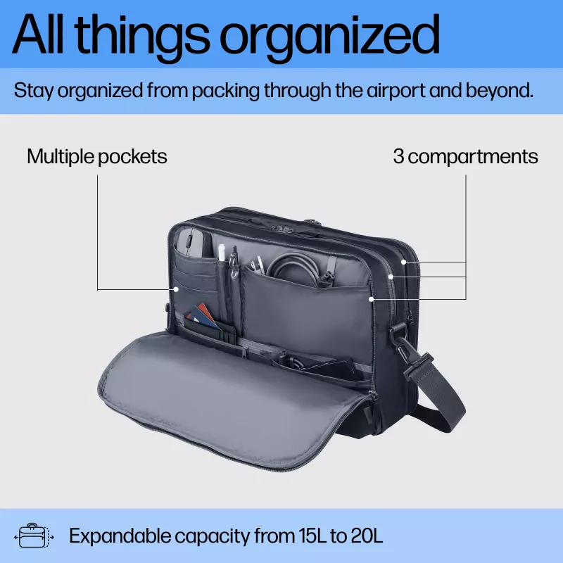 Laptoptas HP Travel Plus 15 l 14 inch aktetas 820 g monochroom