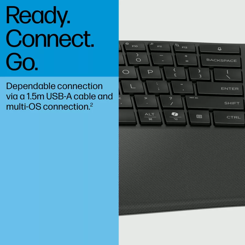 HP 485 Comfort bedraad toetsenbord full-size USB membraan met polssteun