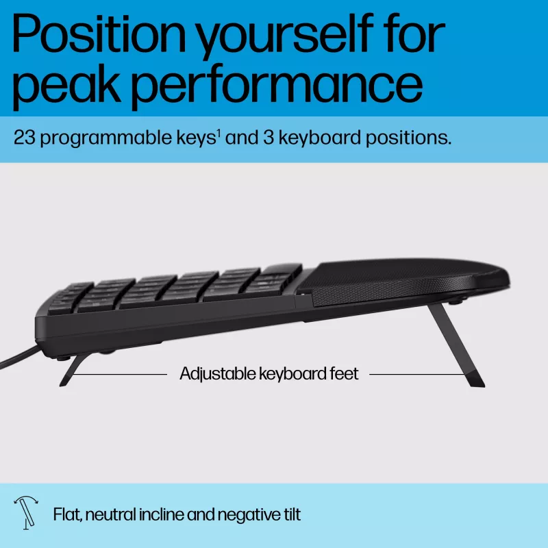 HP 485 Comfort bedraad toetsenbord full-size USB membraan met polssteun