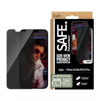 PanzerGlass SAFE. by ® kijkbescherming beeldschermfolie iPhone 17e | 16e | 14 | 13 | 13 Pro | Ultra-Wide Fit met EasyAligner