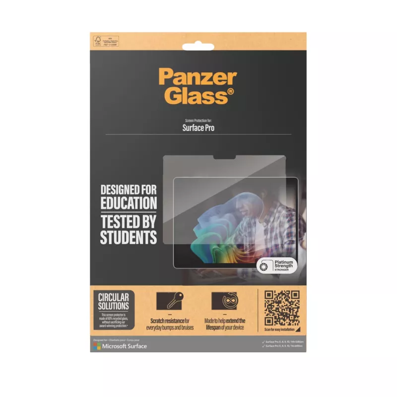 PanzerGlass® beeldschermbescherming Microsoft Surface Pro X | Pro 8 | Pro 9 | Pro 10 | Pro 11 | Ultra-Wide Fit