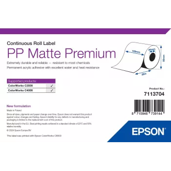 Epson PP Matte Label Premium 7113704 doorlopende rol, 105 mm x 29 m