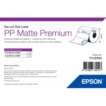 Epson PP Matte etiketten Premium, gestanste rol, 105 mm x 152 mm, 185 etiketten