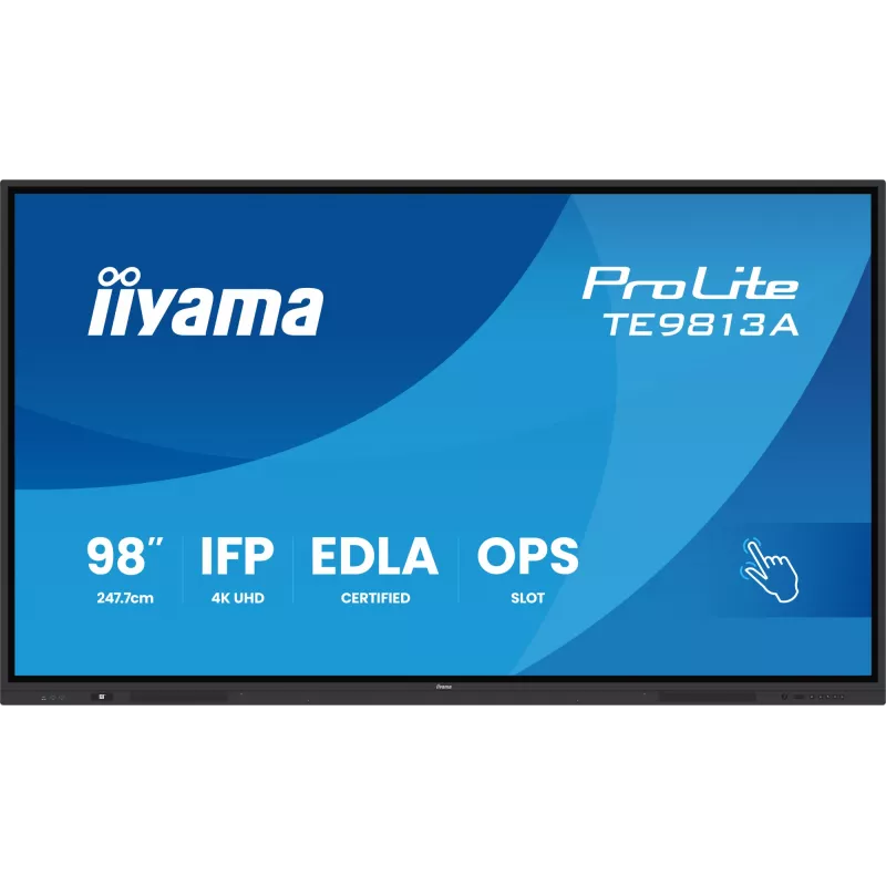 iiyama TE9813A-B1AG Signage Display Interactief flatpanel 2,48 m (97,5 inch) Wi-Fi 500 cd/m² 4K Ultra HD zwart touchscreen ingebouwde processor Android 18/7