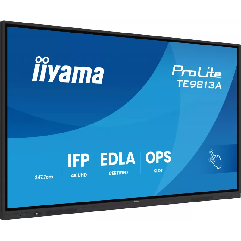 iiyama TE9813A-B1AG Signage Display Interactief flatpanel 2,48 m (97,5 inch) Wi-Fi 500 cd/m² 4K Ultra HD zwart touchscreen ingebouwde processor Android 18/7