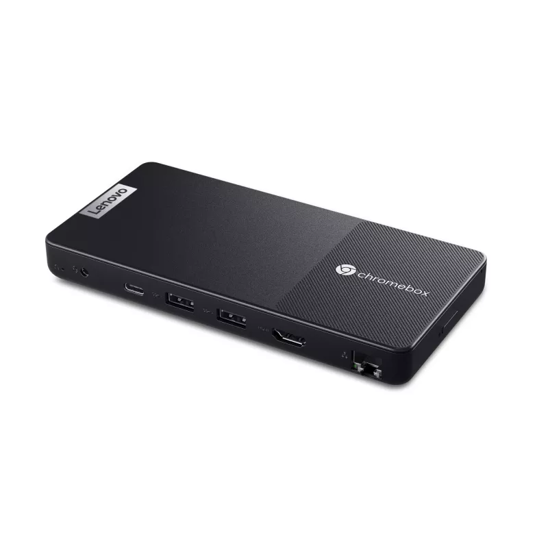 Mini-PC Lenovo Chromebox Micro — Intel Celeron N4500, 1,1–2,8 GHz, 8 GB LPDDR4x, 32 GB eMMC, ChromeOS, zwart