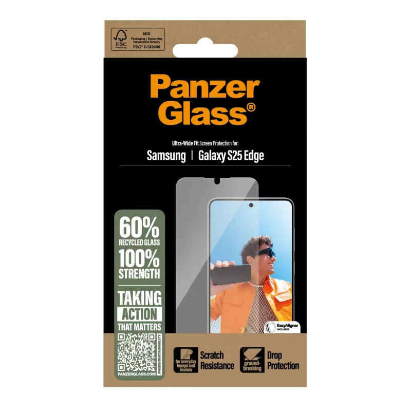 PanzerGlass® beeldschermbescherming Samsung S25 Edge | Ultra-Wide Fit