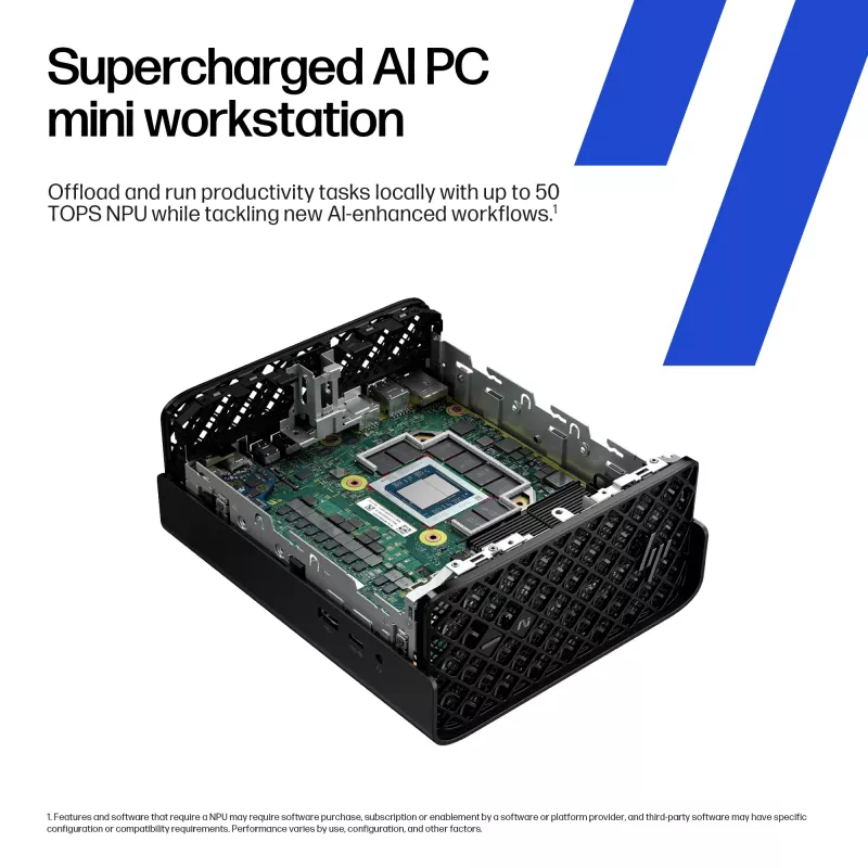 HP Z2 Mini G1a A40MYET mini-pc, AMD Ryzen AI Max+ PRO 395, 64GB LPDDR5X, 2TB SSD, Windows 11 Pro