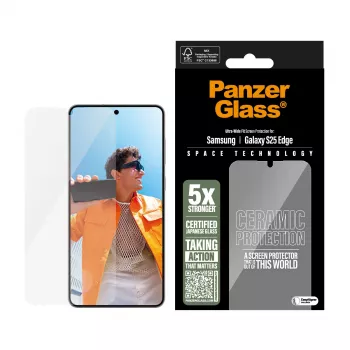 PanzerGlass ® Ceramic Screen Protector Samsung S25 Edge | Ultra-Wide Fit met EasyAligner