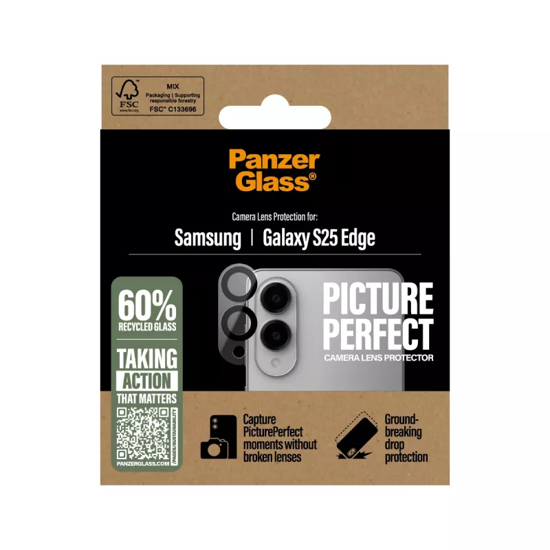 Cameraleensbescherming PanzerGlass Samsung Galaxy S25 Edge krasvast stootvast