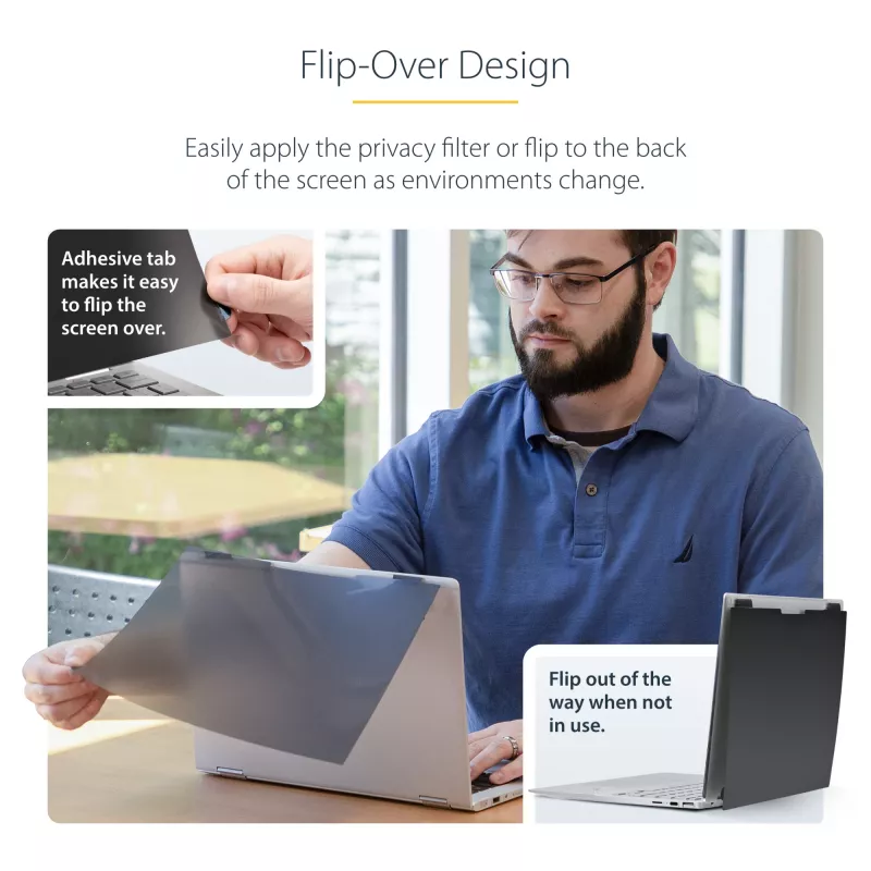 StarTech.com 13,5 inch 3:2 flip-over-privacyfilter met touch, antireflectief privacyfilter, laptopschermbescherming met 51% blauwlichtreductie